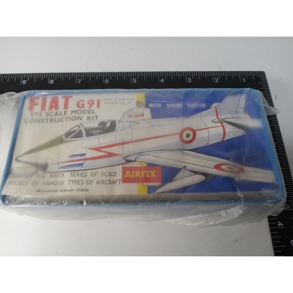 Vintage Airfix Fiat G91 NATO Strike Fighter Jet Model Kit 1:72 Blue Box England
